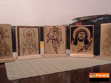 Ikoni,sliki I Casovnici Racno Izraboteni Na Drvo (