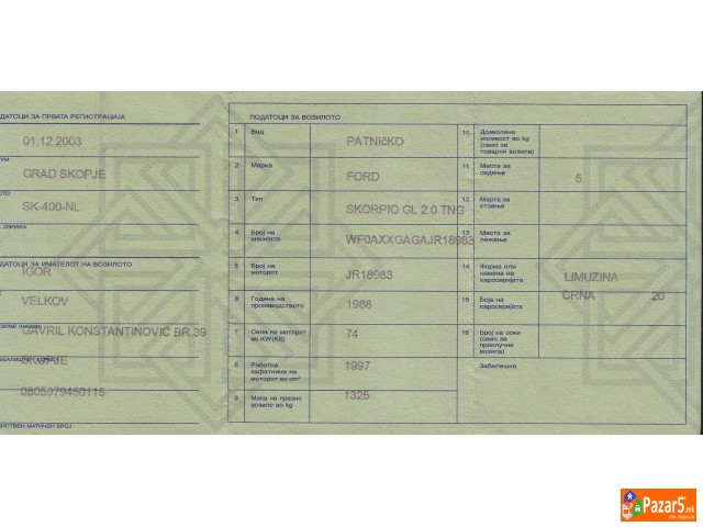 Ford Skorpion Gl  2,00 Tng