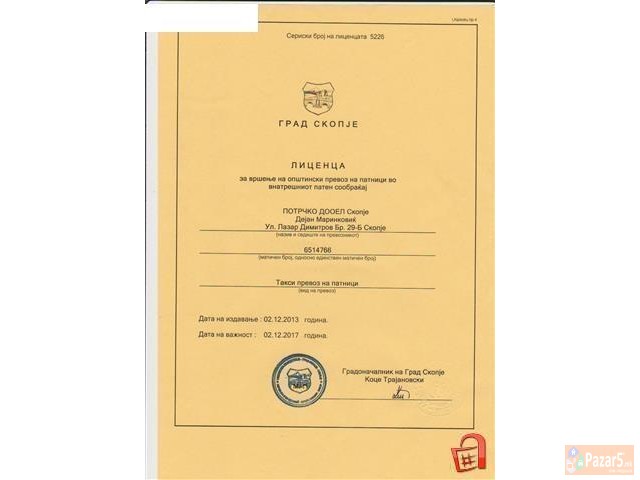 Taxi Prevoz Potrcko Taksi: Sk-solun 13.03.2017