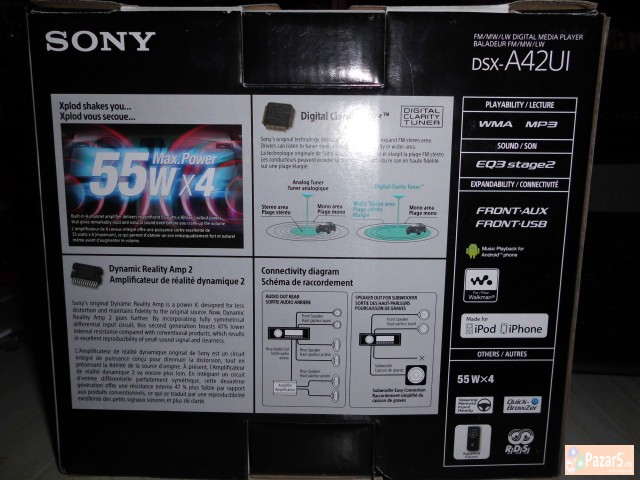Радио Sony 4х55w, со далечинско, Usb + Aux. КАКО Н