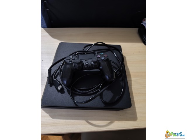 PS4 Slim 500GB + originalen DualShock 4 + kabli - thumbnail 2